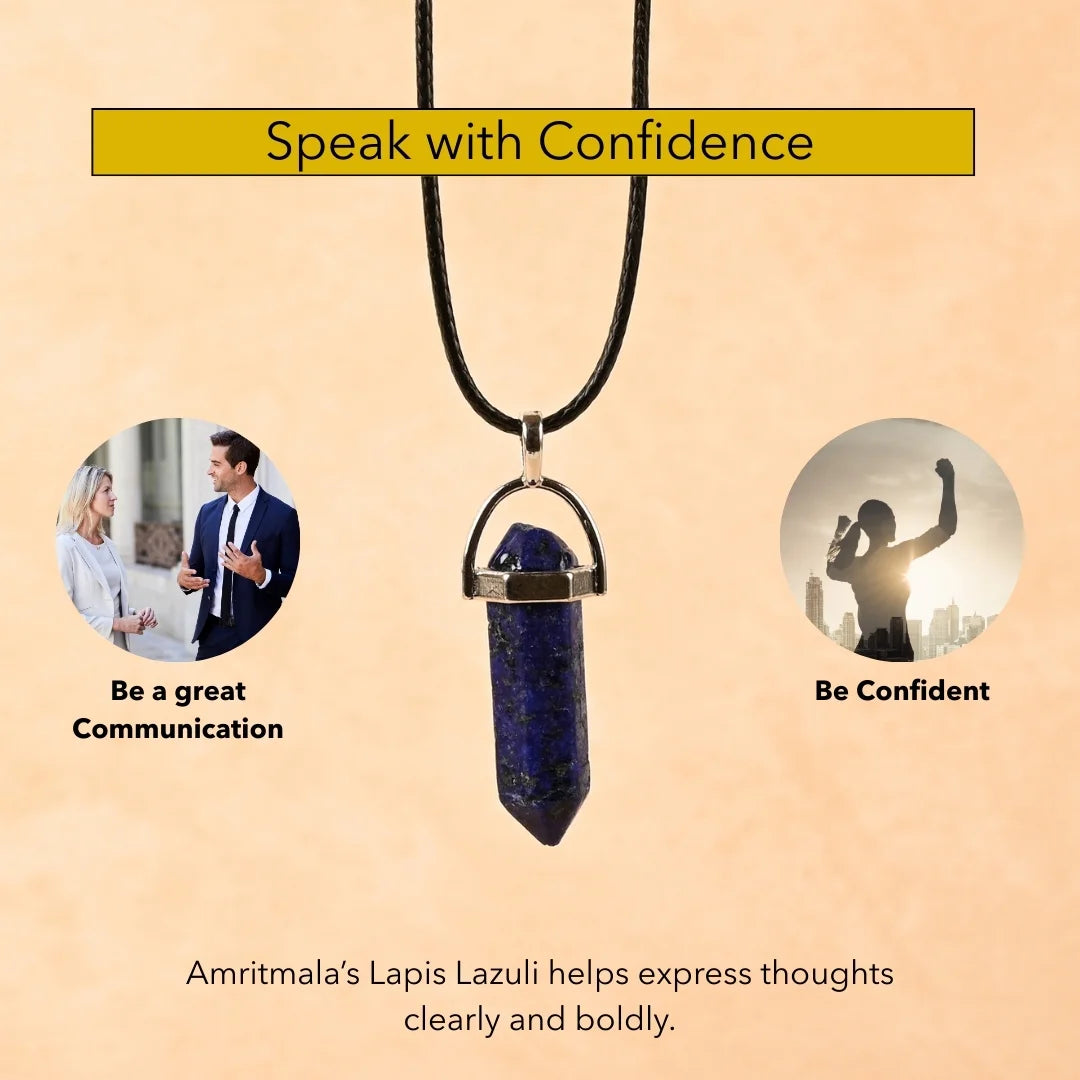 Amritmala for Confidence in Communication (Genuine Lapis Lazuli Pendant)