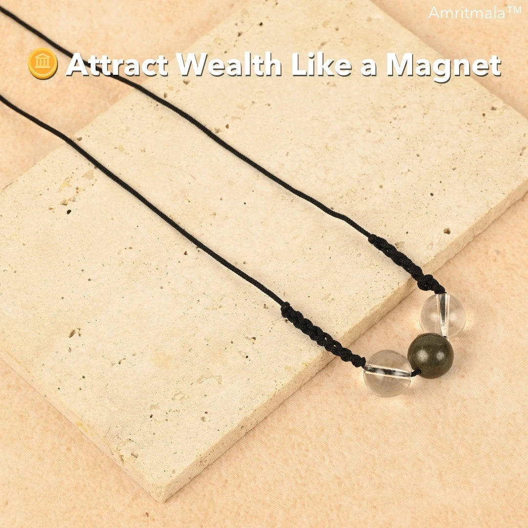 Amritmala for Financial Issues (Genuine Pyrite with Clear Quatz)