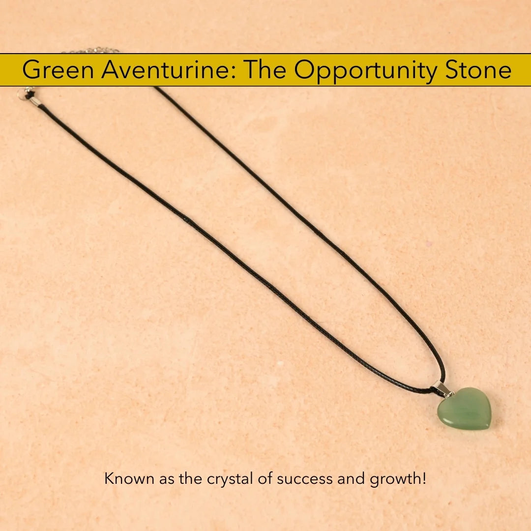 Amritmala Heart Pendant for Luck & Prosperity (Genuine Green Aventurine) (For money, career growth, and positive opportunities)