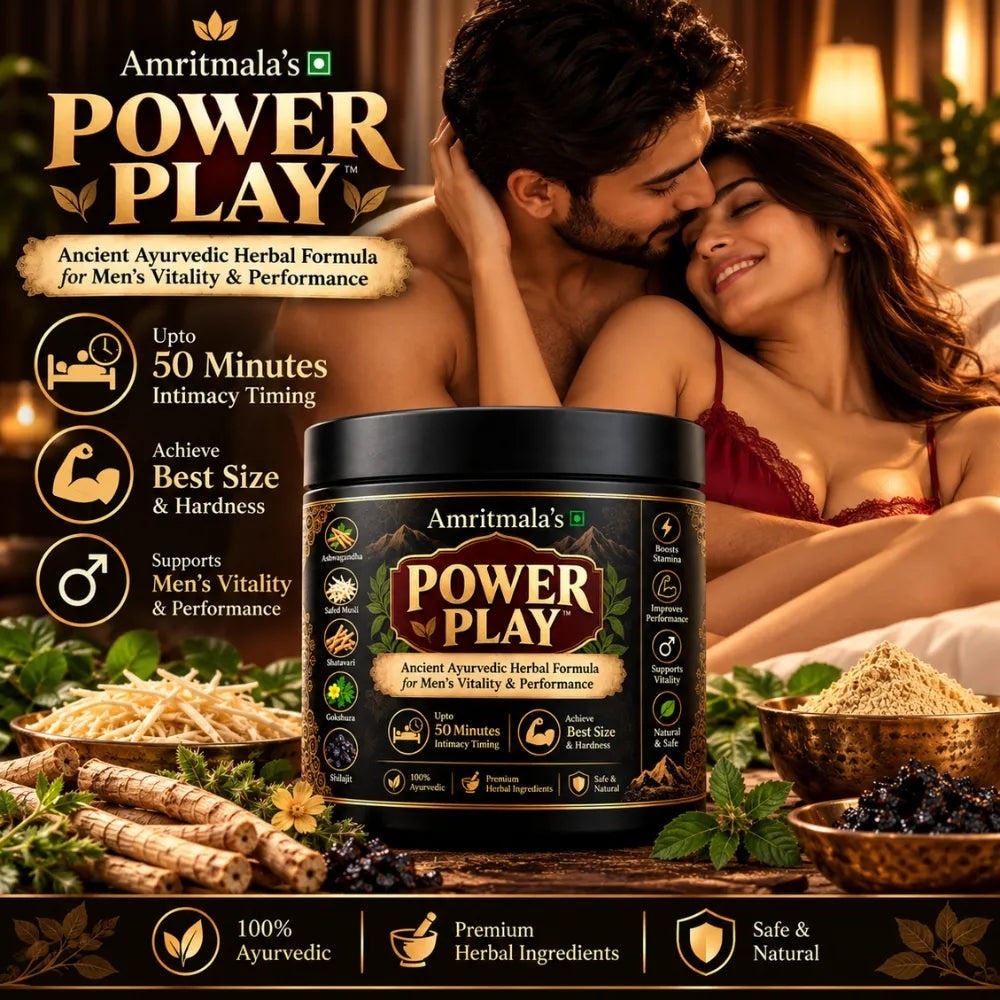 Amritmala POWER PLAY – Secret Ancient Ayurvedic Men's Stamina & Intimate Wellness Powder | Performance & Confidence | 120g