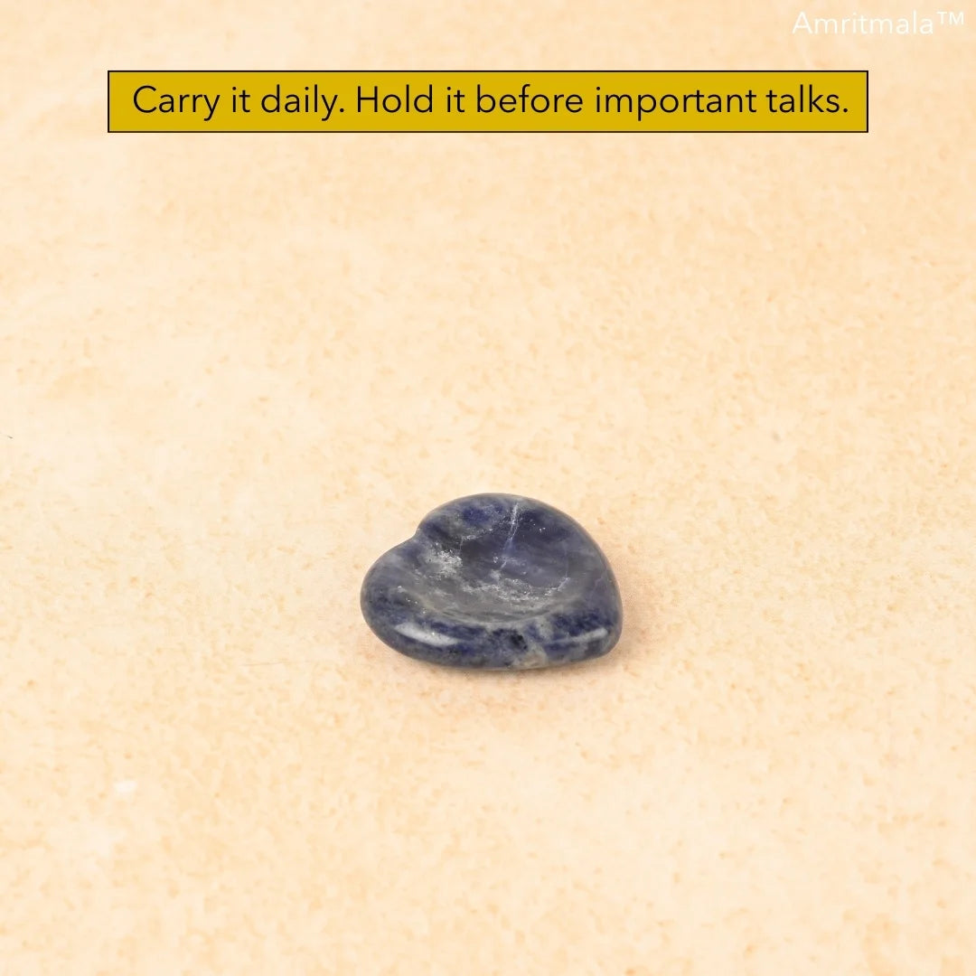 Amritmala Worry Stone for Confidence & Coomunication (Genuine Blue Kyanite)