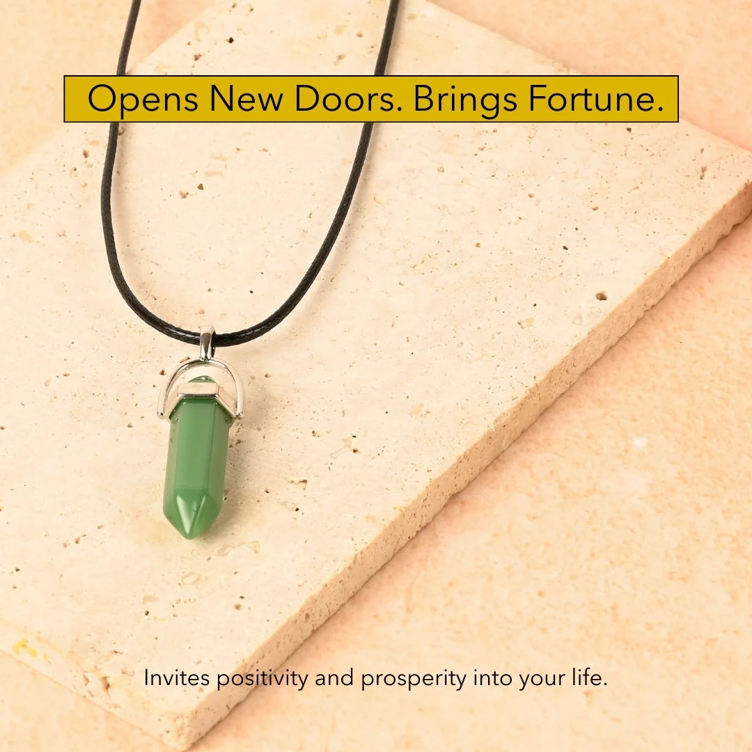 Amritmala for Luck & Prosperity (Genuine Green Aventurine Pendant)