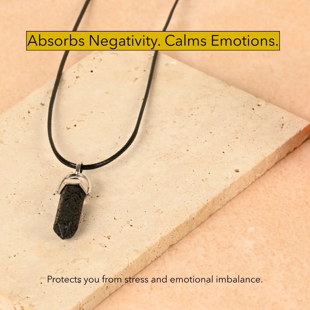 Amritmala for Stress Relief (Genuine Lava Stone Pendant)
