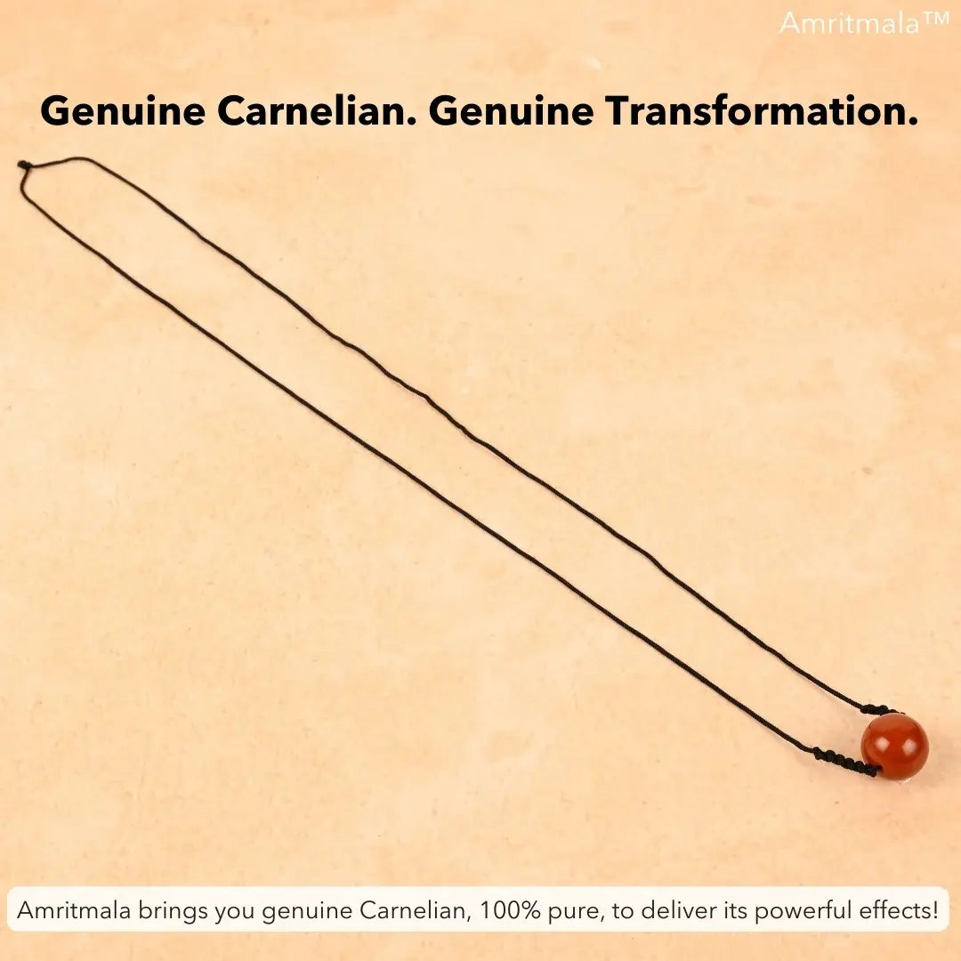 Amritmala for Stress & Negativity Relief, Building Confidece (Genuine Carnelian)