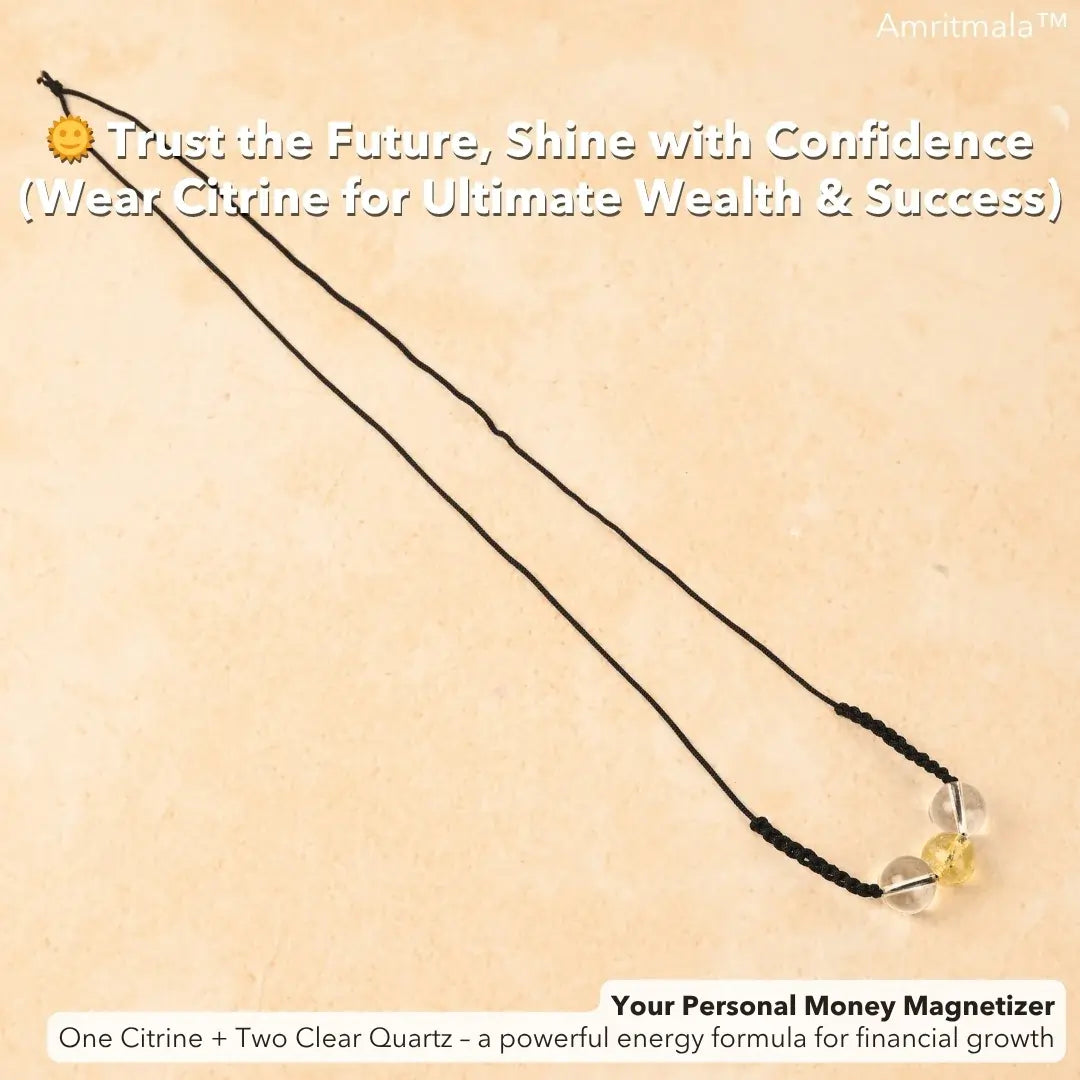 Amritmala for Attracting Money & Wealth (Genuine Citrine with Clear Quatz)