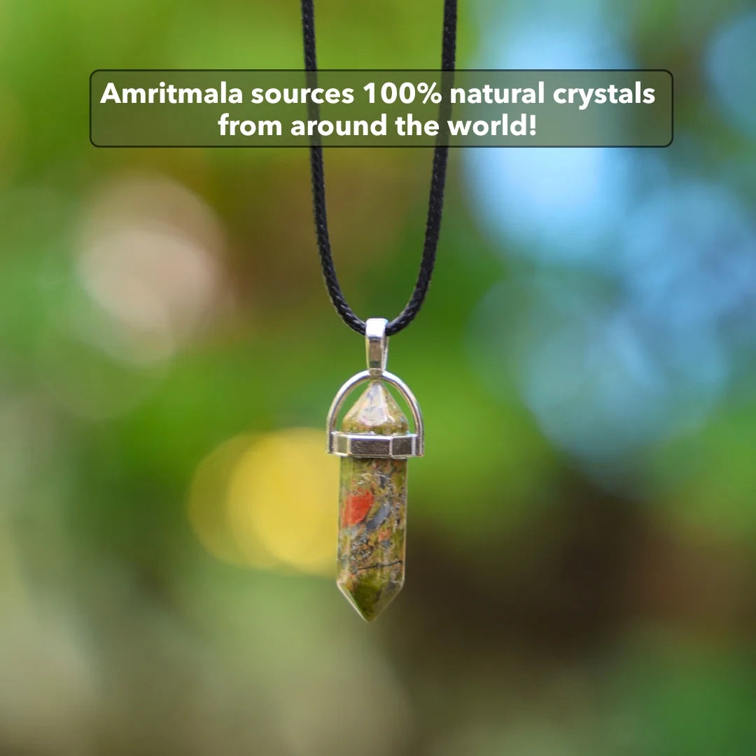 Amritmala for Emotional Healing (Genuine Unakite Pendant)