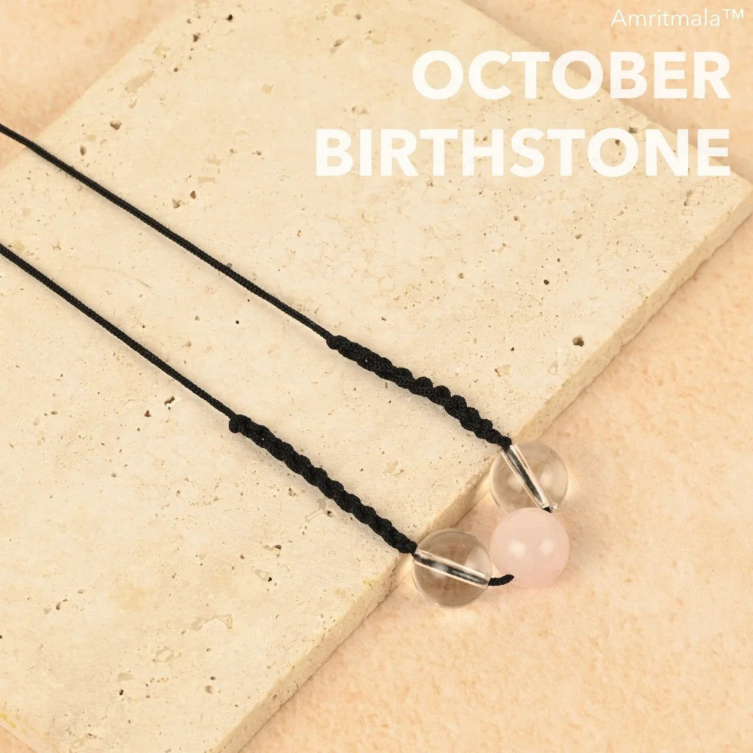 OCTOBER BIRTHSTONE ROSE QUARTZ (LUCK MALA)