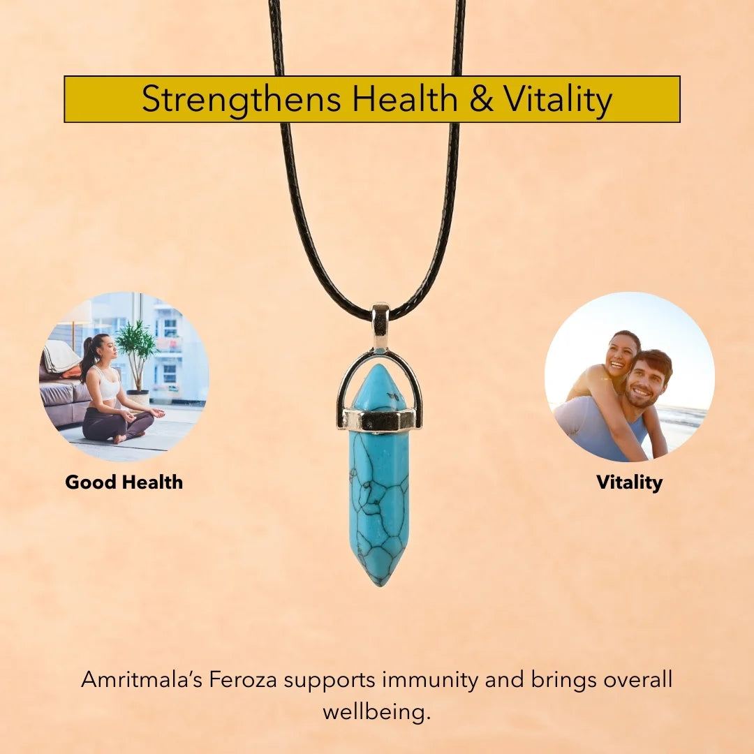 Amritmala for Good Health (Genuine Feroza Pendant)