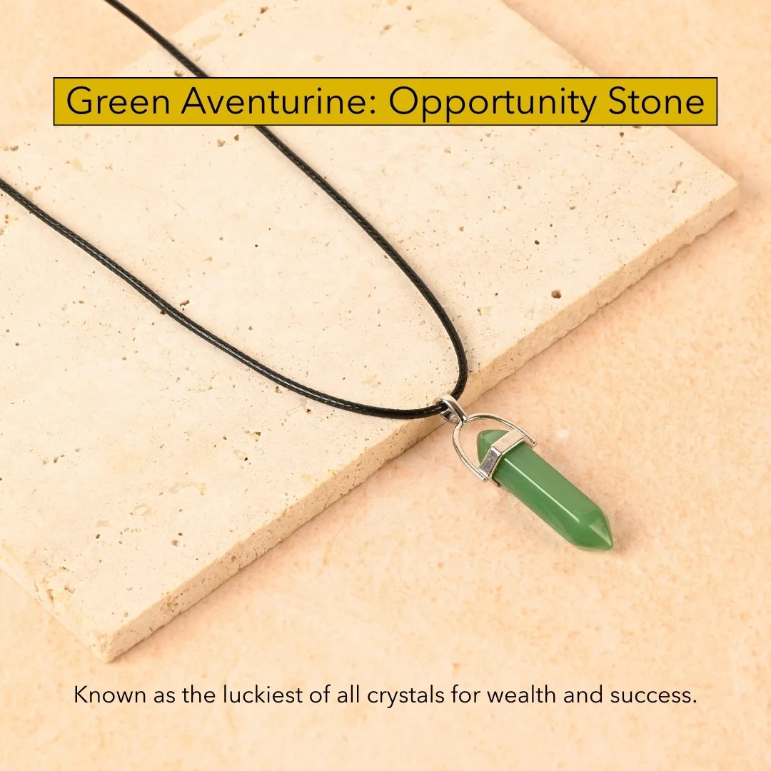 Amritmala for Luck & Prosperity (Genuine Green Aventurine Pendant)