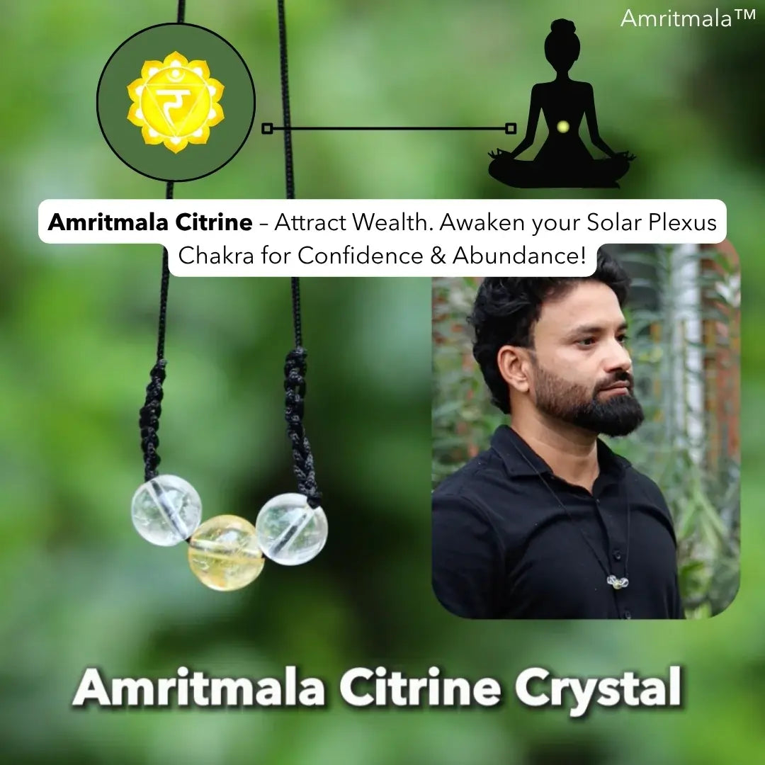 Amritmala for Attracting Money & Wealth (Genuine Citrine with Clear Quatz)