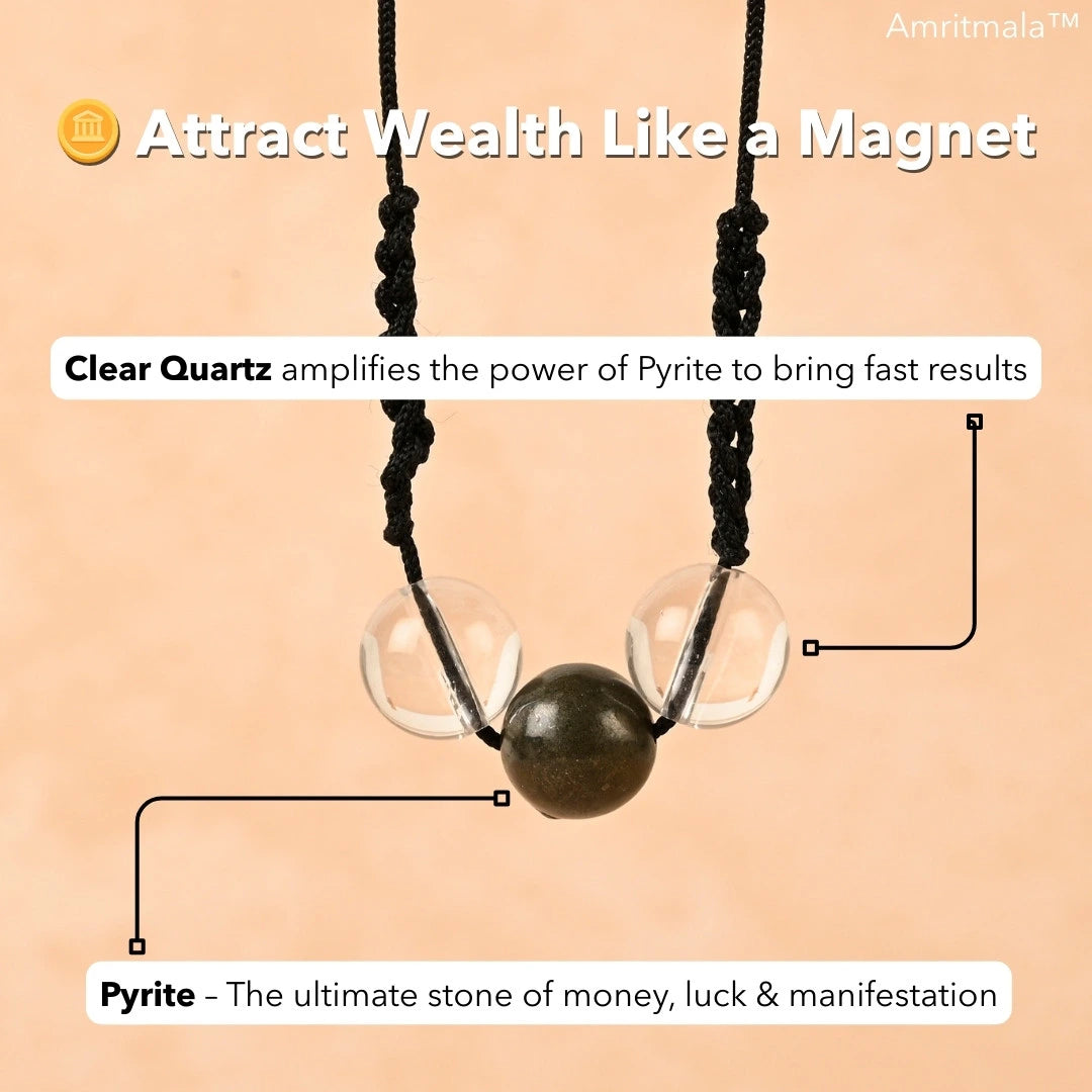 Amritmala for Financial Issues (Genuine Pyrite with Clear Quatz)