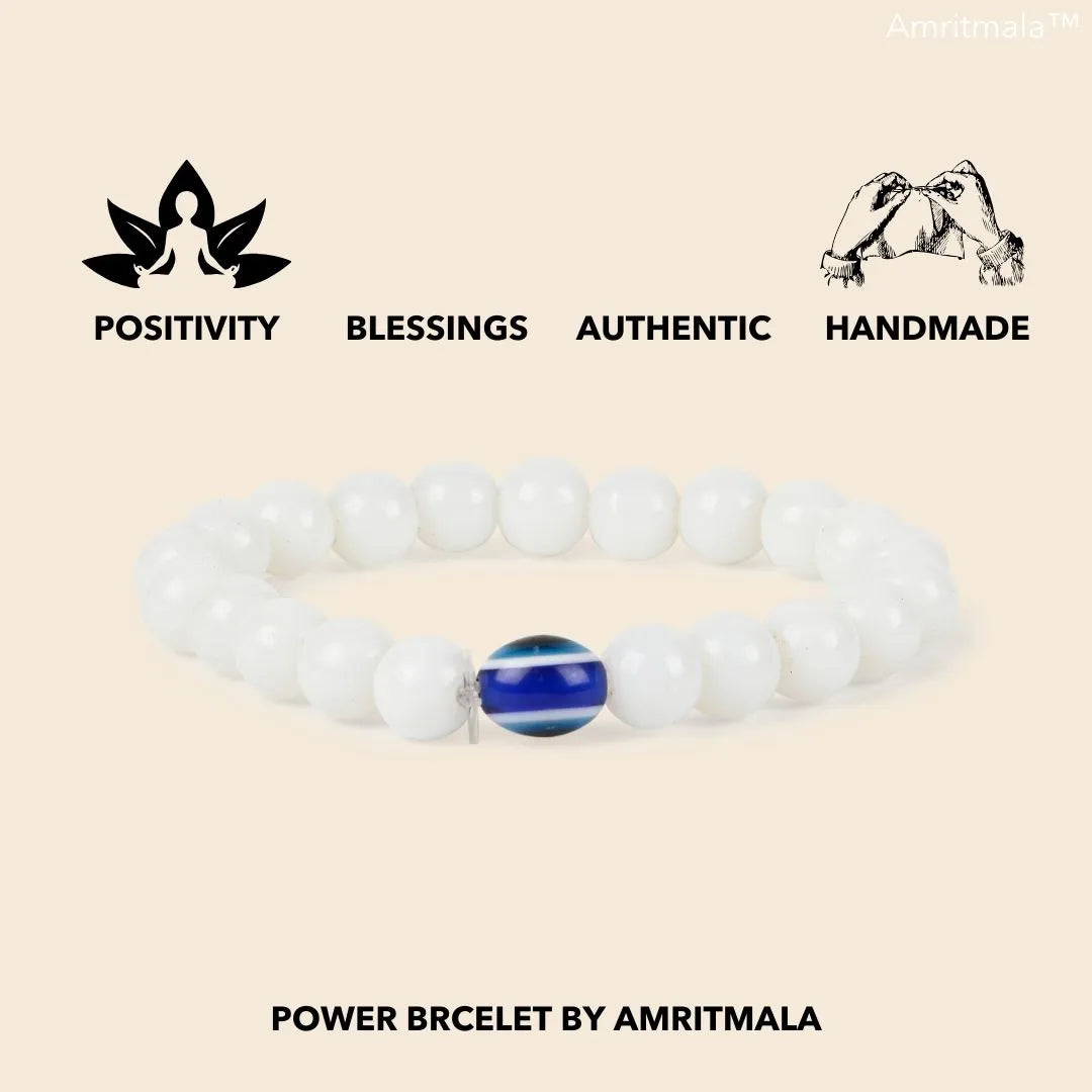 WHITE MOTI POWER BRACELET BY AMRITMALA