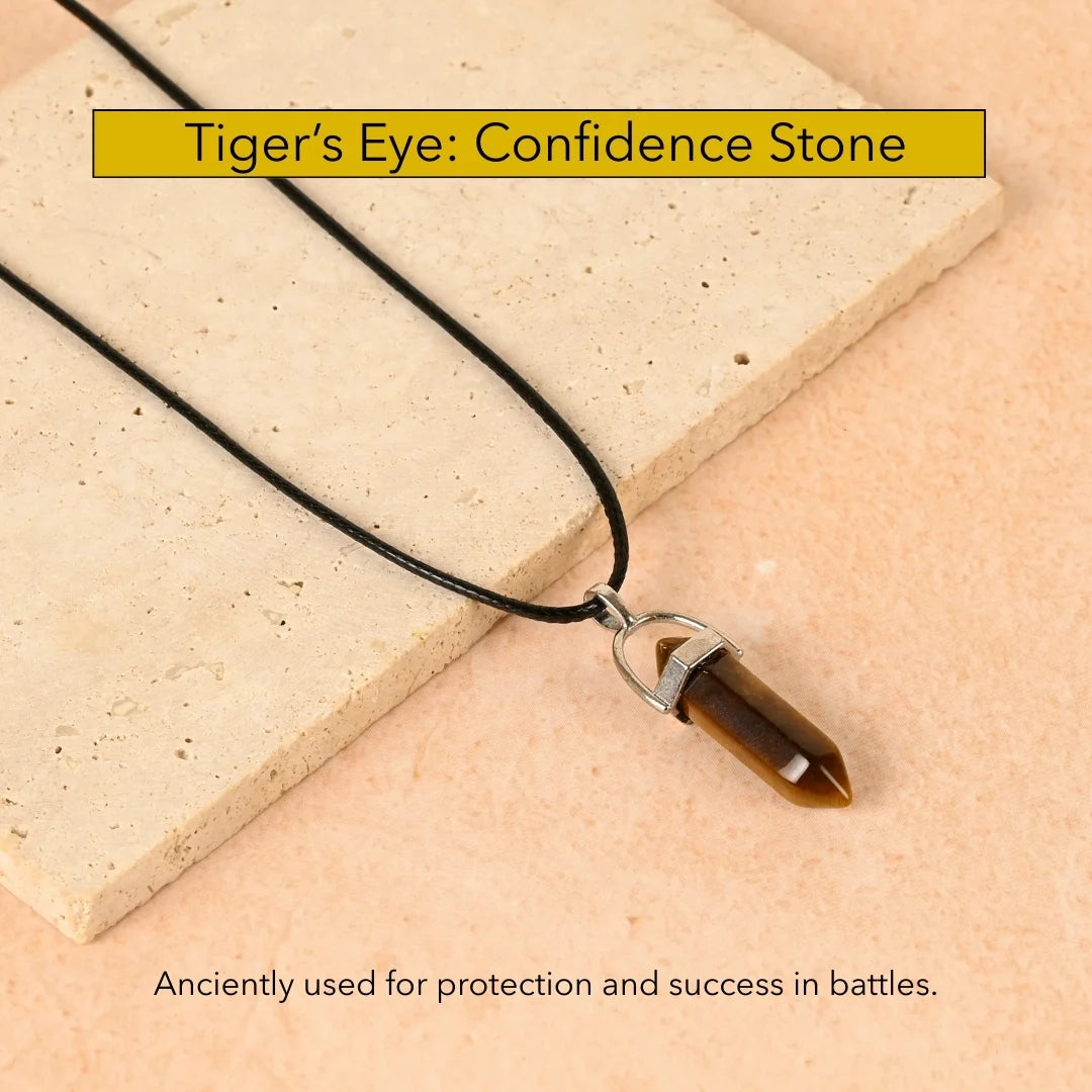 Amritmala for Courage & Success (Genuine Tiger’s Eye Pendant)