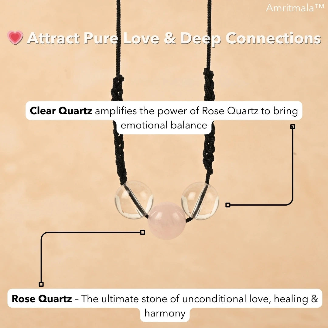 Amritmala for Relationship Issues & Love (Genuine Rose Quatz with Clear Quatz)