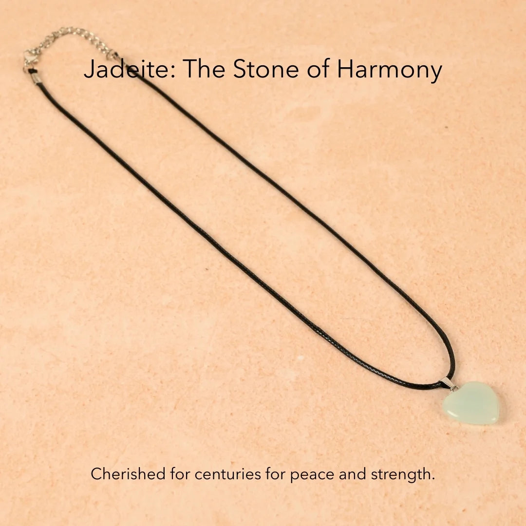 Amritmala Heart Pendant for Peace & Longevity (Genuine Jadeite) (For Good health, vitality, and long-lasting inner balance)