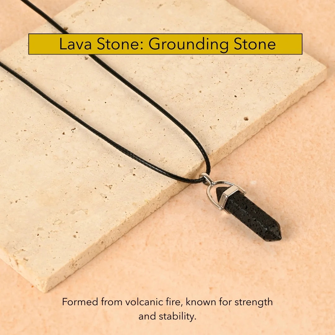 Amritmala for Stress Relief (Genuine Lava Stone Pendant)