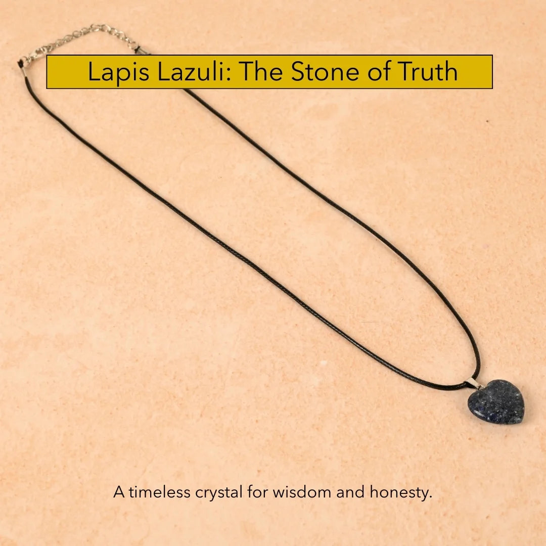 Amritmala Heart Pendant for Confidence in Communication (Genuine Lapis Lazuli) (For communication, self-expression, and relationship trust)