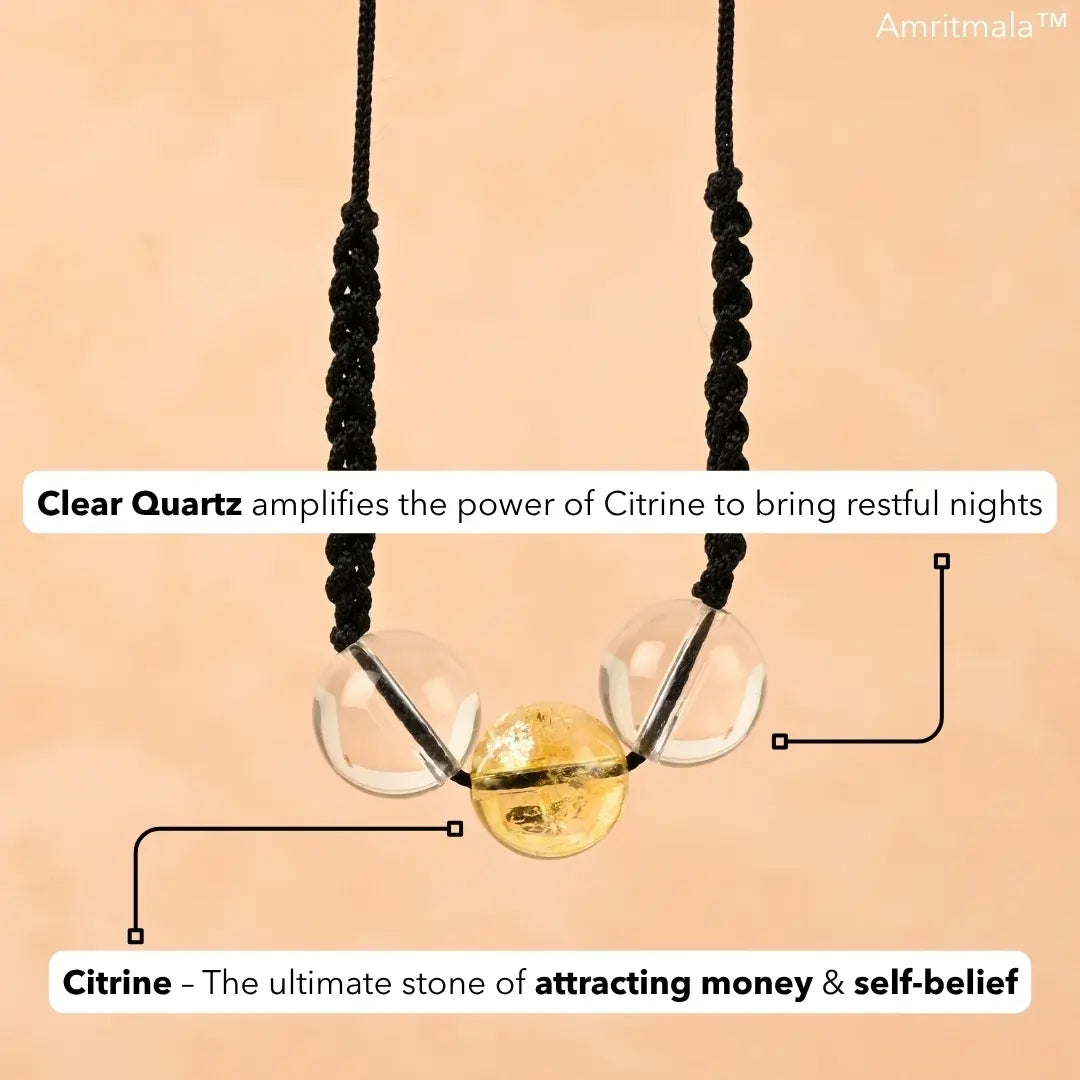 Amritmala for Attracting Money & Wealth (Genuine Citrine with Clear Quatz)