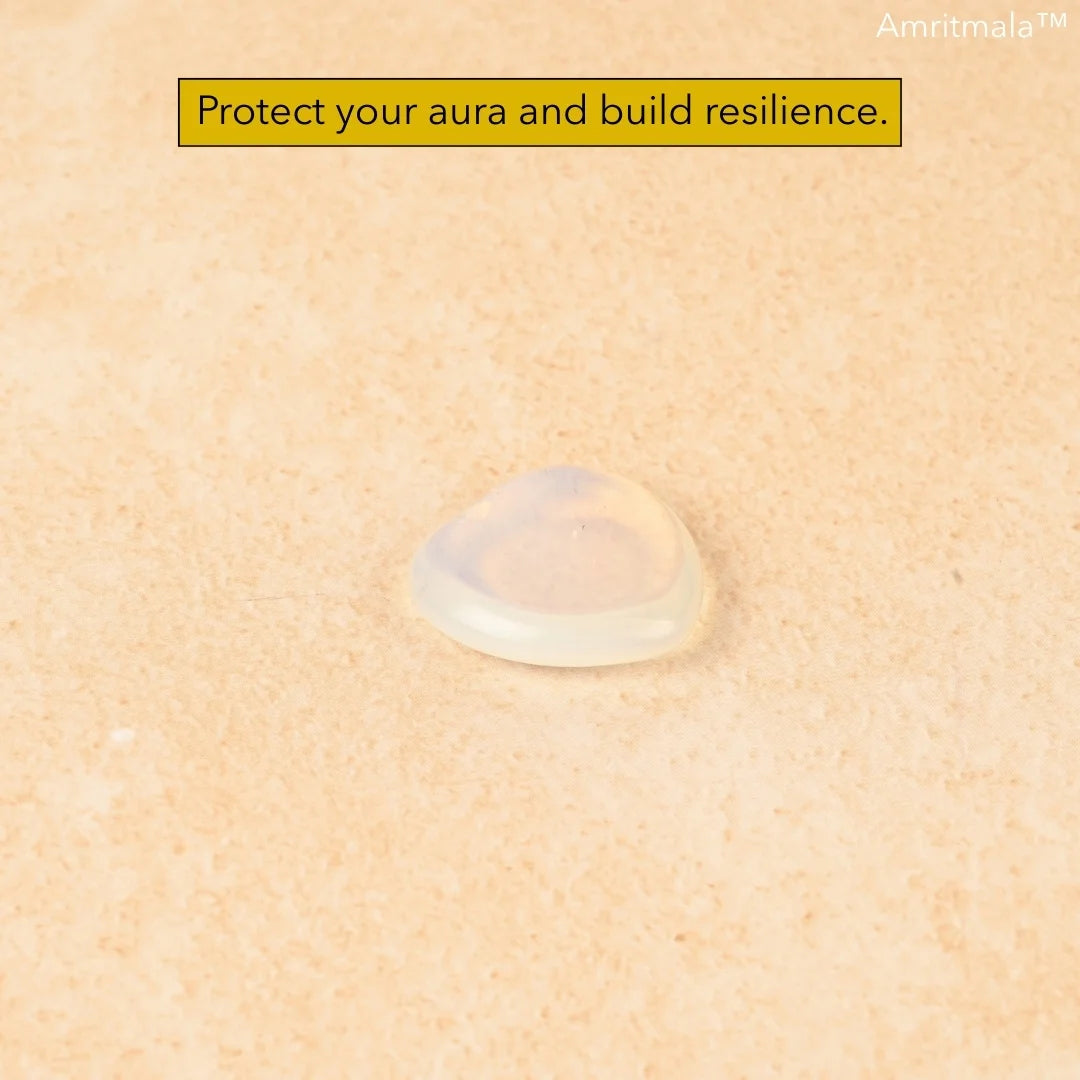 Amritmala Worry Stone for Inner Strength (Genuine White Quartz)