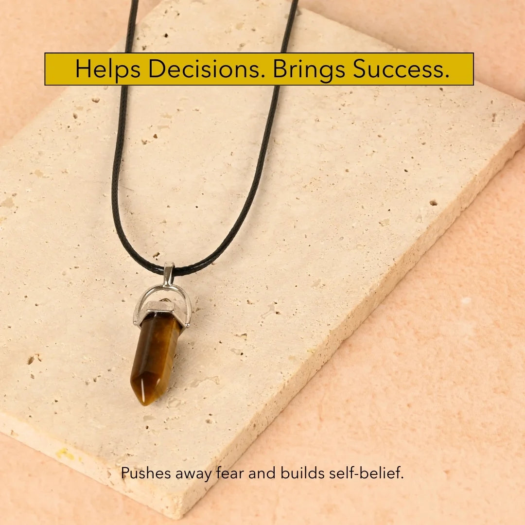 Amritmala for Courage & Success (Genuine Tiger’s Eye Pendant)