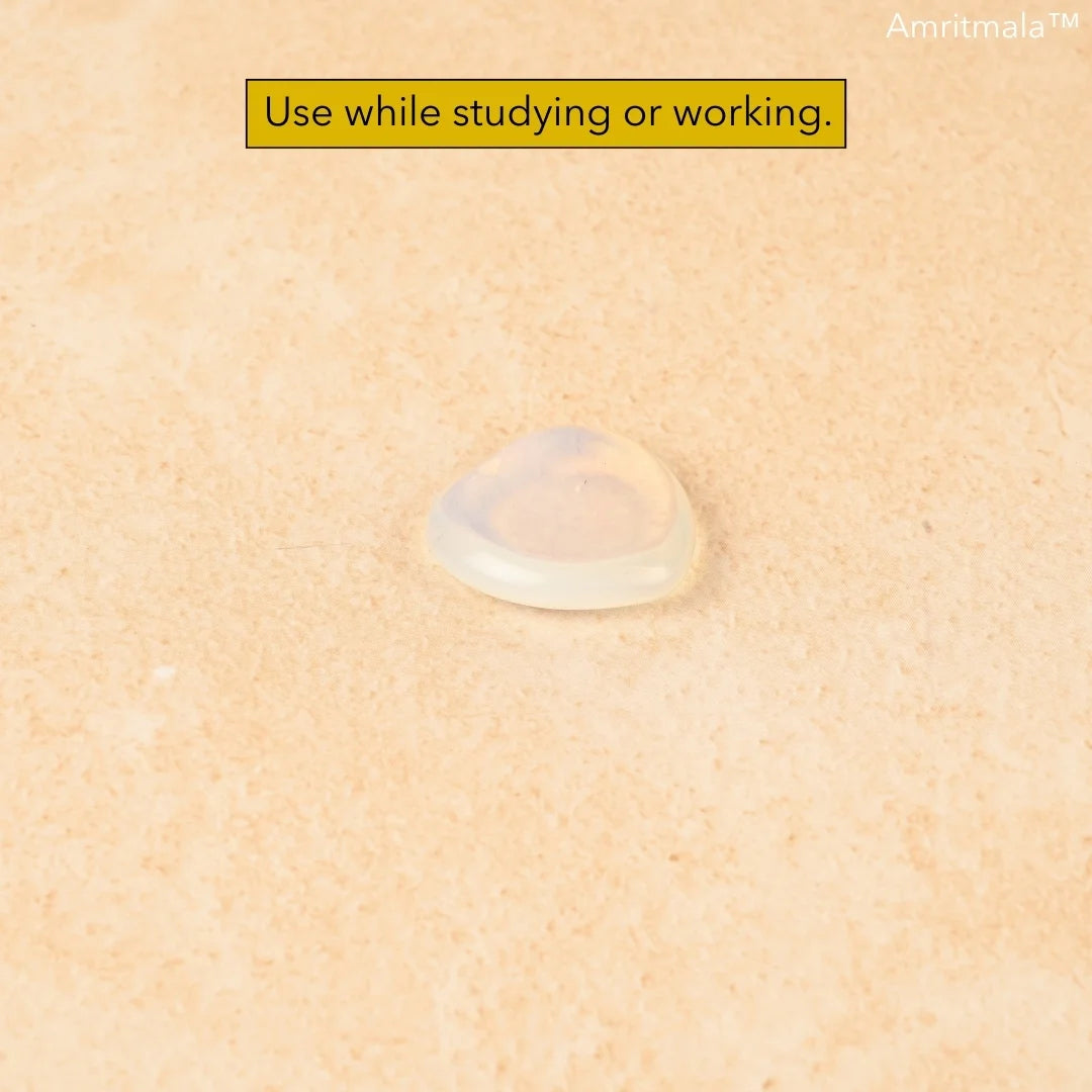 Amritmala Worry Stone for Focus & Clarity (Genuine Clear Quartz)