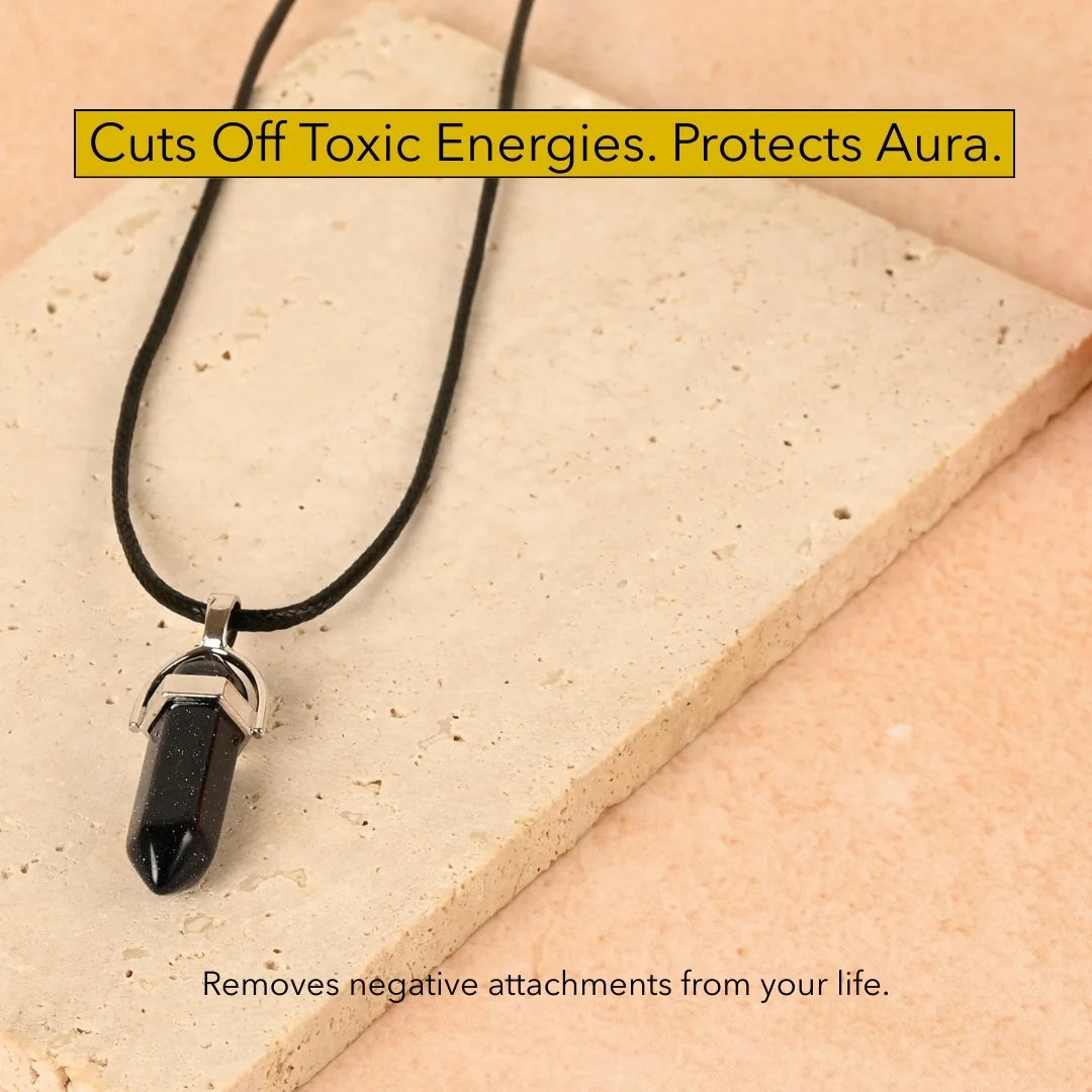 Amritmala for Removing Negativity (Genuine Obsidian Pendant)