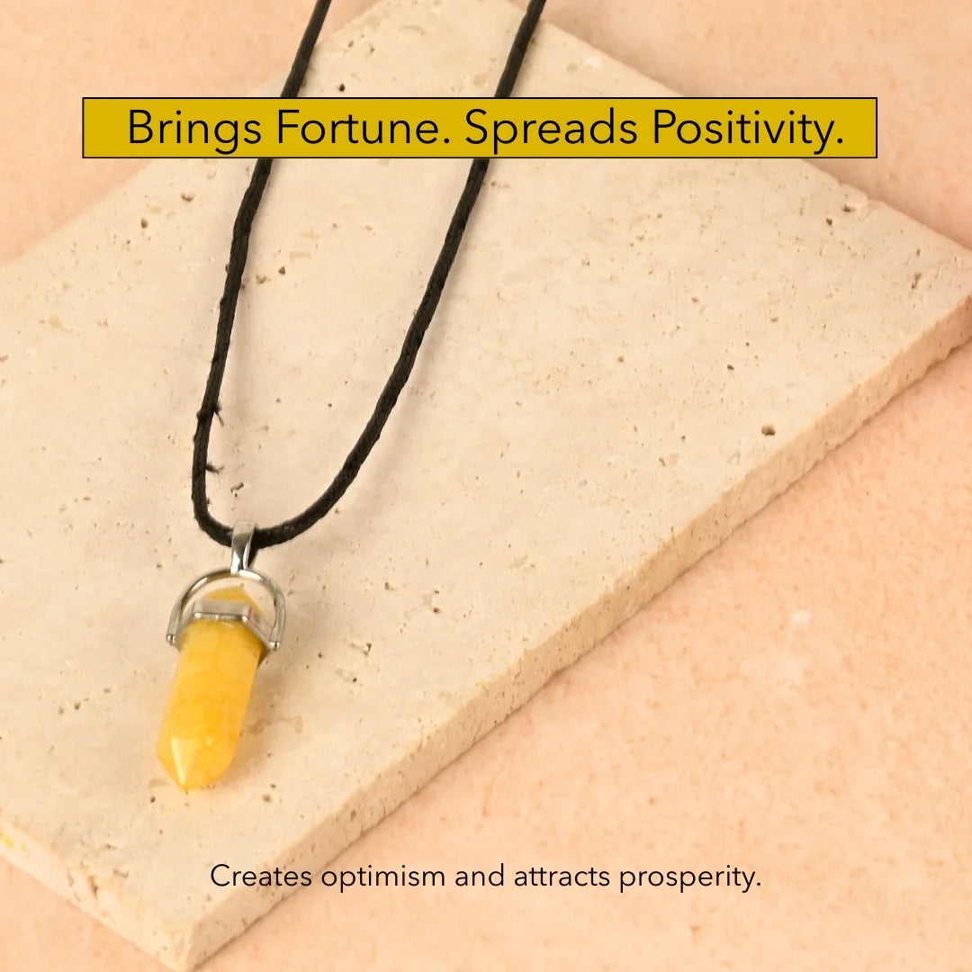 Amritmala for Wealth & Happiness (Genuine Yellow Jade Pendant)