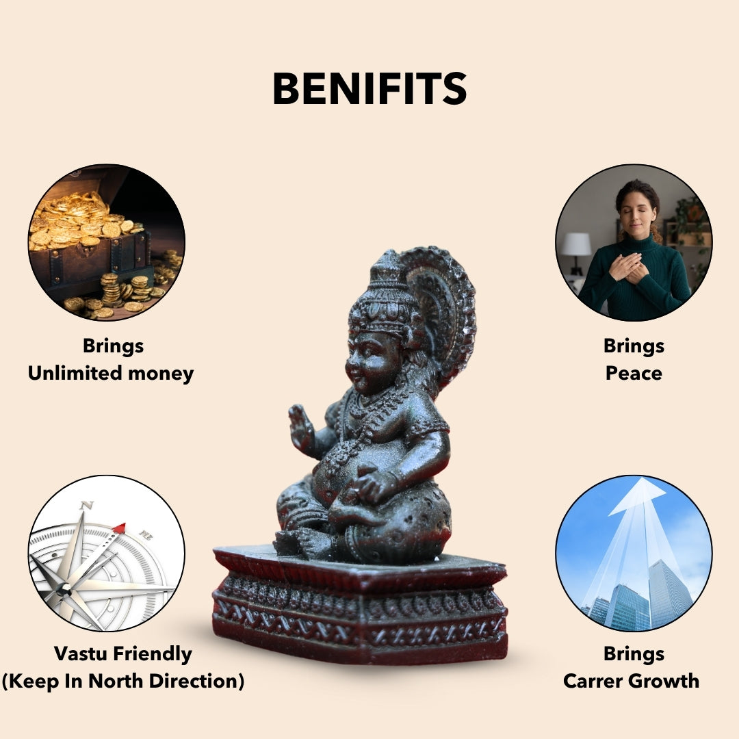 Amritmala Lord Kuber Idol for Unlimited Money & Wealth (Made with 100% Pure Pyrite)