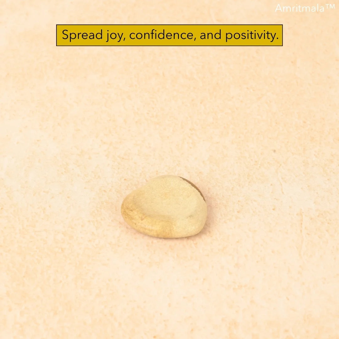 Amritmala Worry Stone for Joy & Confidence (Genuine Yellow Agate)