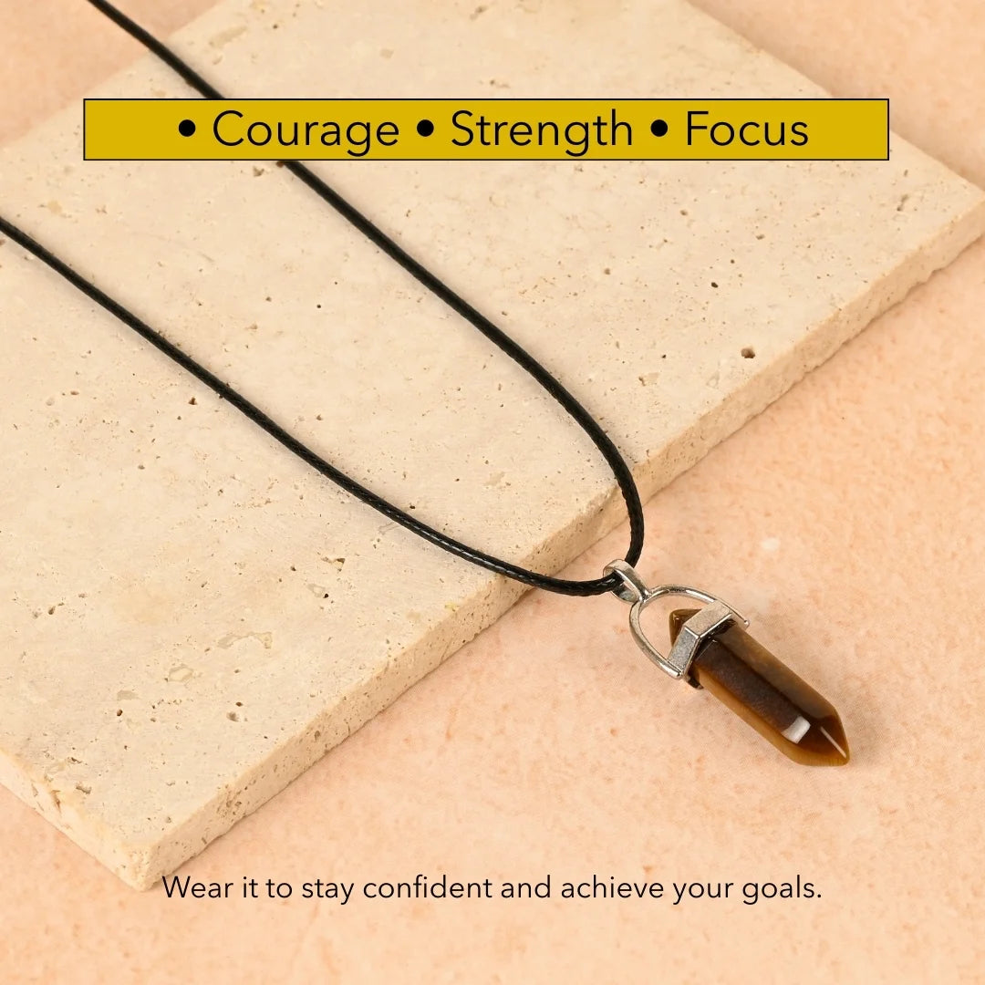 Amritmala for Courage & Success (Genuine Tiger’s Eye Pendant)