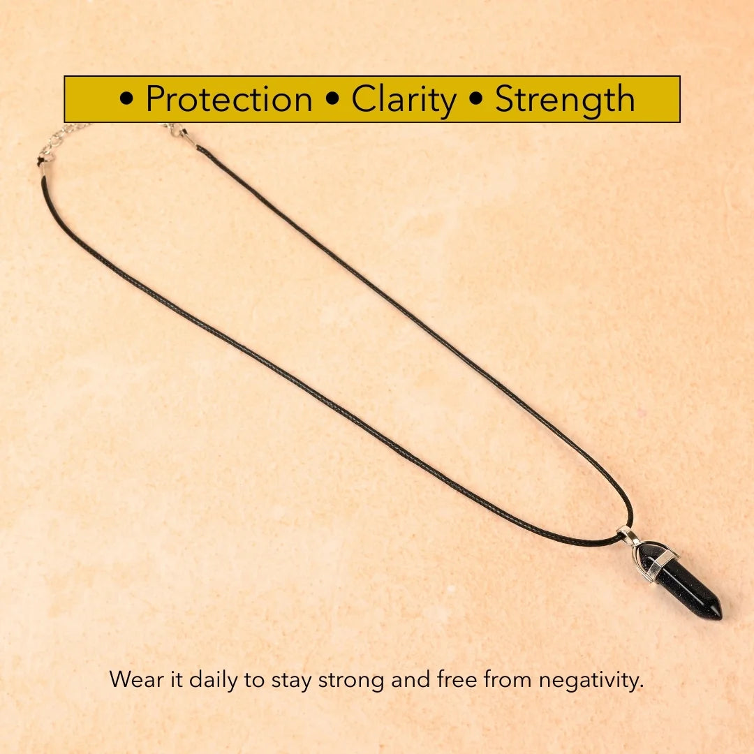 Amritmala for Removing Negativity (Genuine Obsidian Pendant)