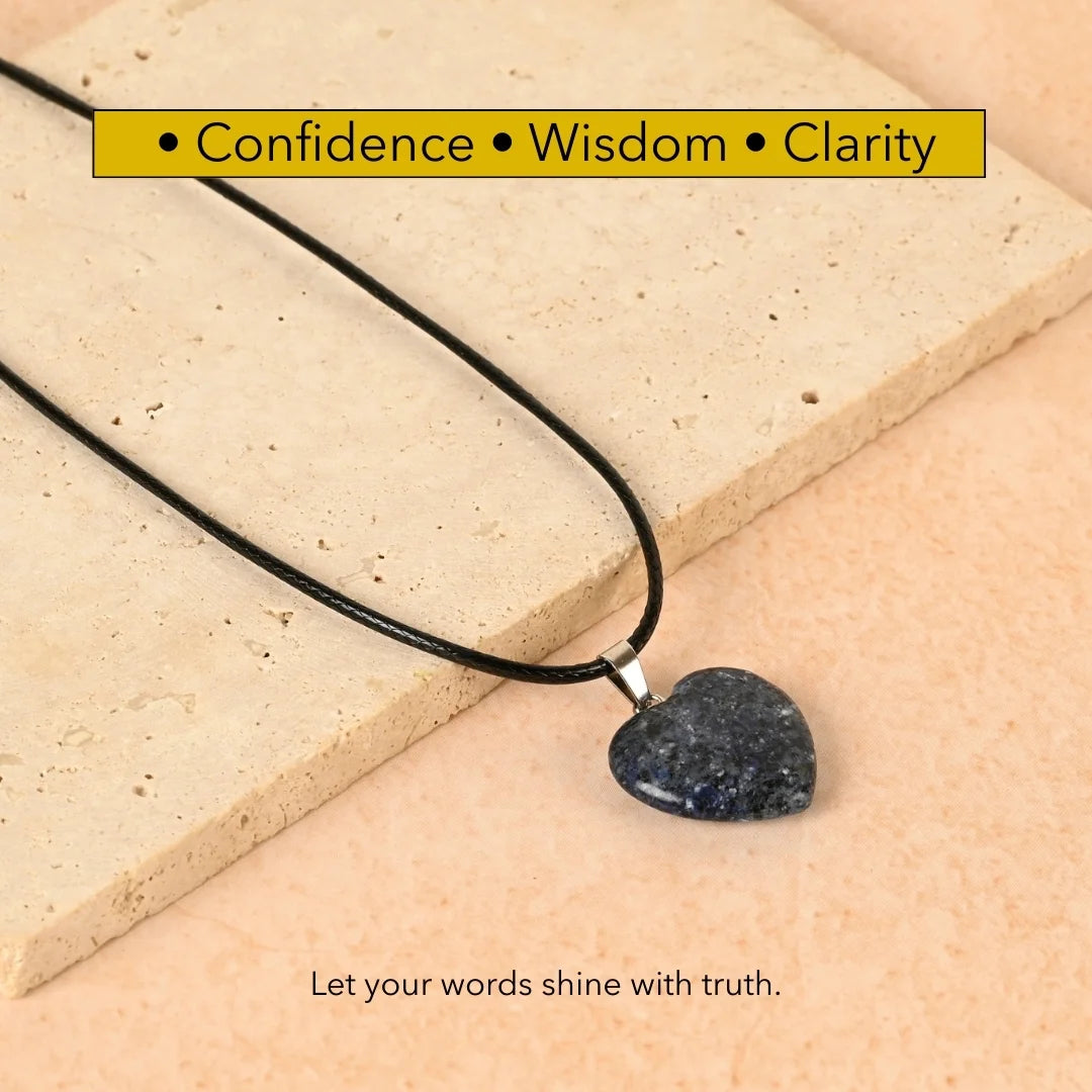 Amritmala Heart Pendant for Confidence in Communication (Genuine Lapis Lazuli) (For communication, self-expression, and relationship trust)