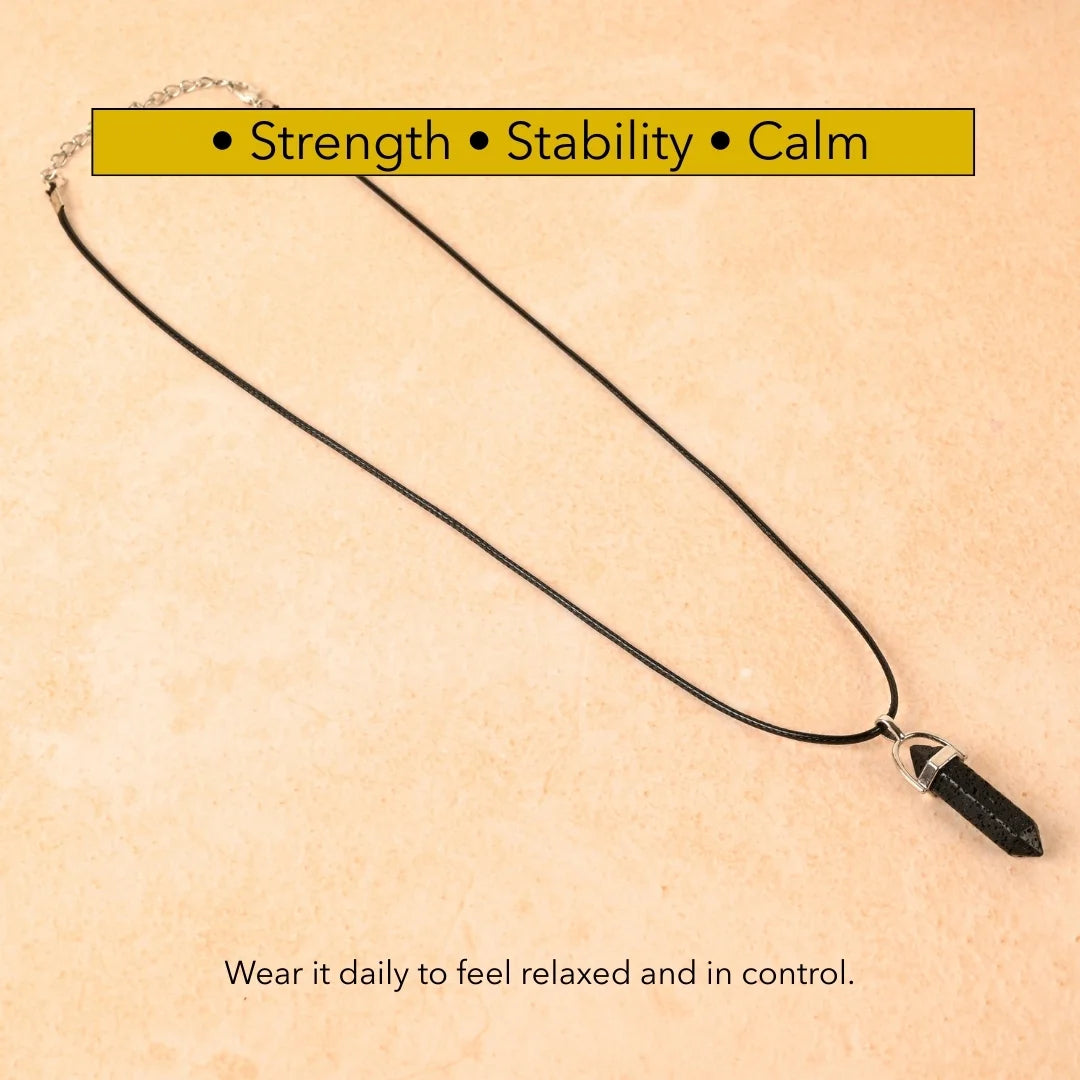 Amritmala for Stress Relief (Genuine Lava Stone Pendant)