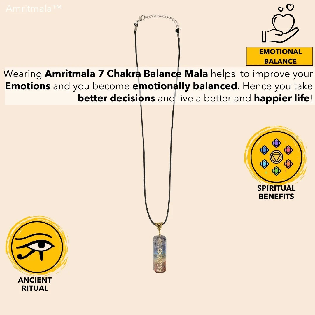 AMRITMALA'S SEVEN CHAKRA BALANCE MALA (For overall health & wealth benefits)