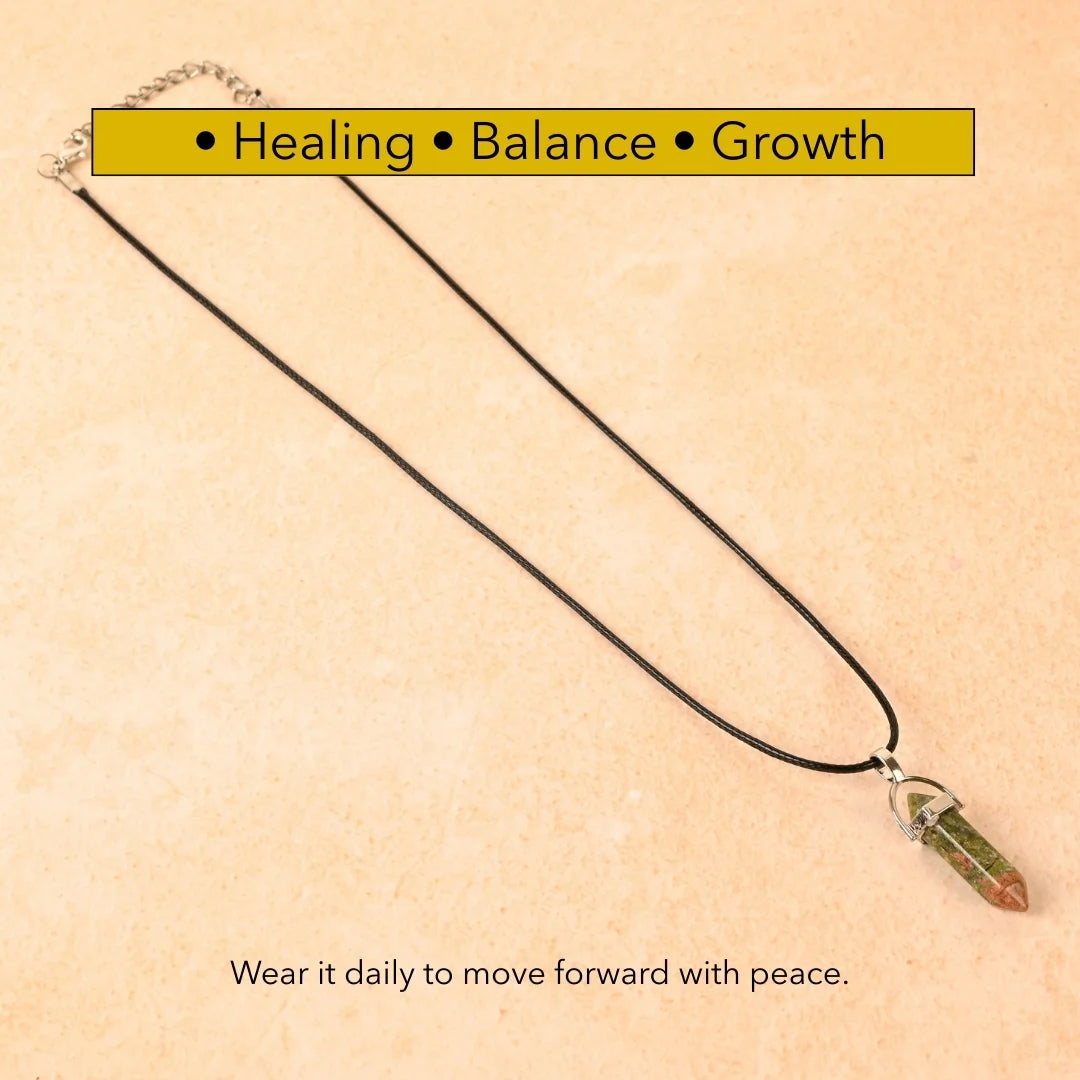 Amritmala for Emotional Healing (Genuine Unakite Pendant)