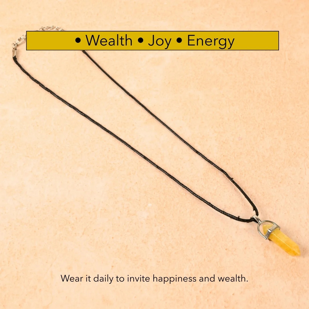 Amritmala for Wealth & Happiness (Genuine Yellow Jade Pendant)