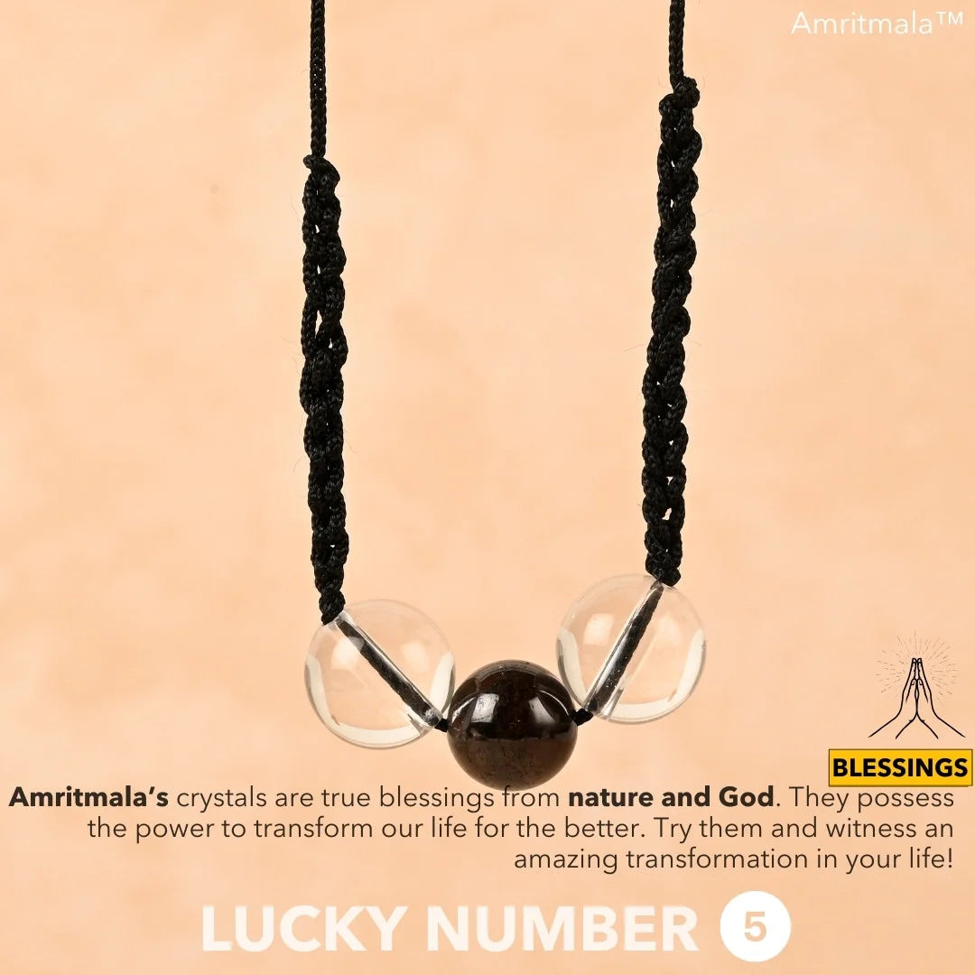 GARNET WITH CLEAR QUARTZ : AMRITMALA'S YEAR 2025 LUCKY MALA (FOR NUMBER 5)