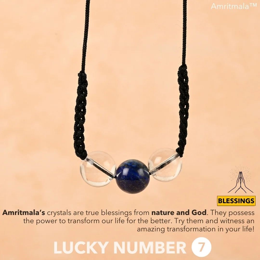 BLUE KYNITE WITH CLEAR QUARTZ : AMRITMALA'S YEAR 2025 LUCKY MALA (FOR NUMBER 7)