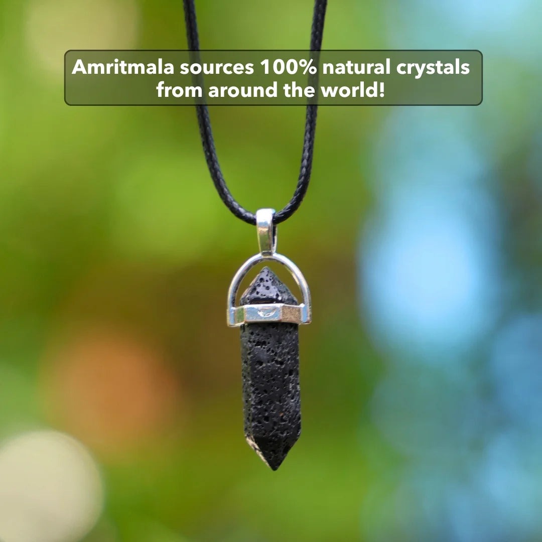 Amritmala for Stress Relief (Genuine Lava Stone Pendant)
