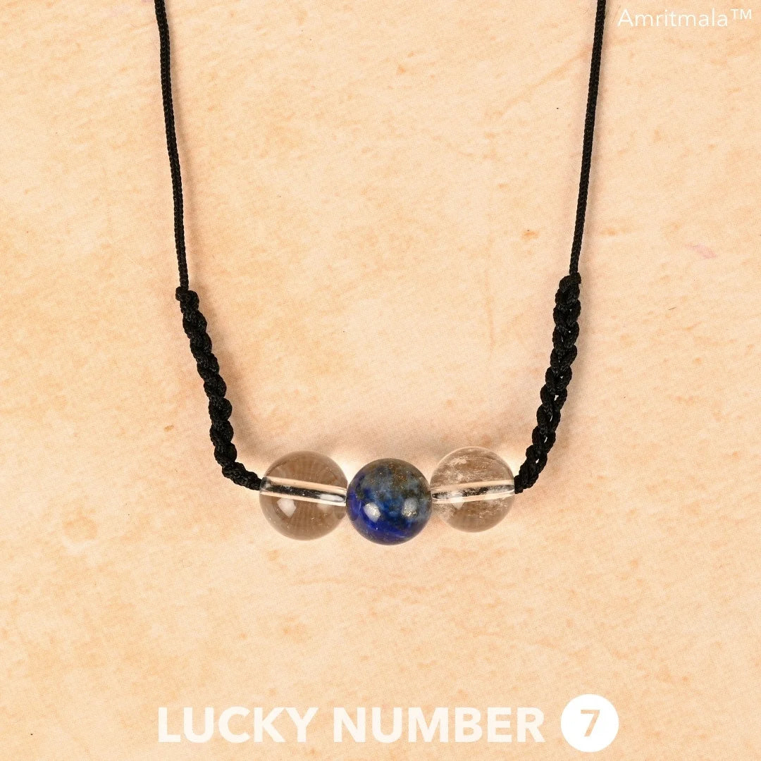 BLUE KYNITE WITH CLEAR QUARTZ : AMRITMALA'S YEAR 2025 LUCKY MALA (FOR NUMBER 7)