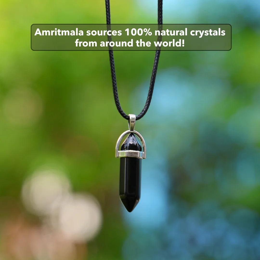 Amritmala for Removing Negativity (Genuine Obsidian Pendant)