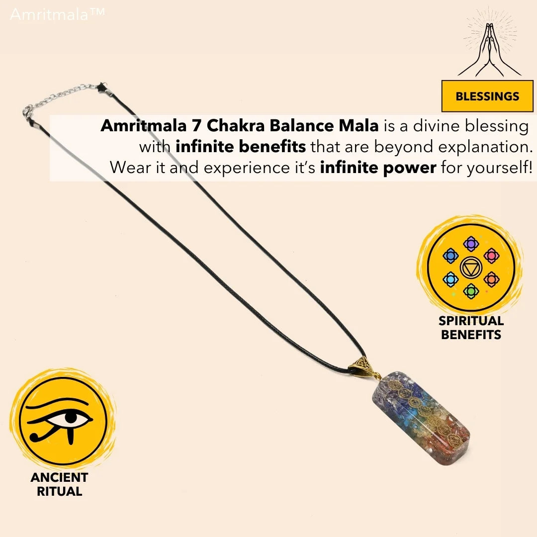 AMRITMALA'S SEVEN CHAKRA BALANCE MALA (For overall health & wealth benefits)