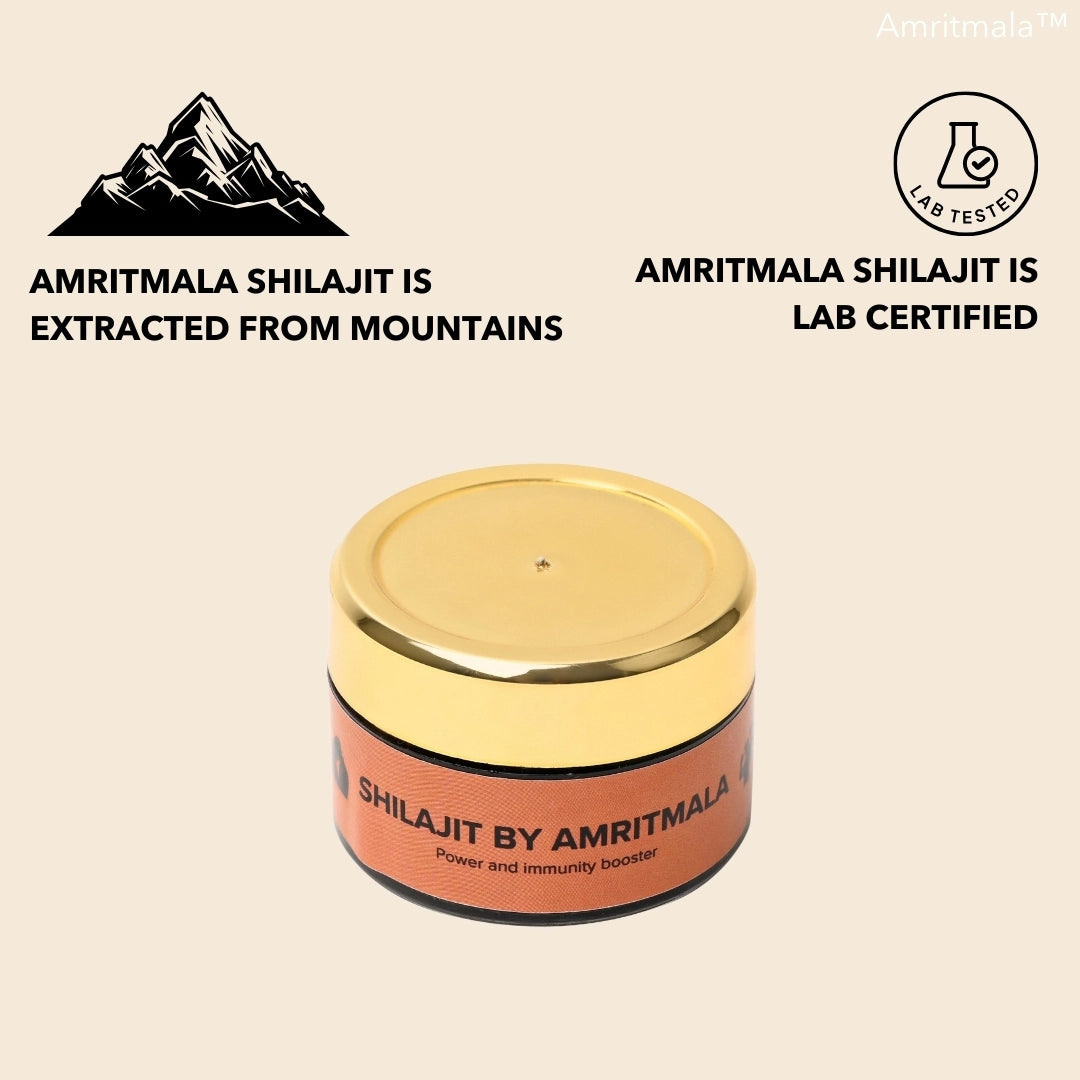 PURE SHILAJIT BY AMRITMALA (POWER BOOSTER & IMMUNITY BOOSTER : LAB CERTIFIED)